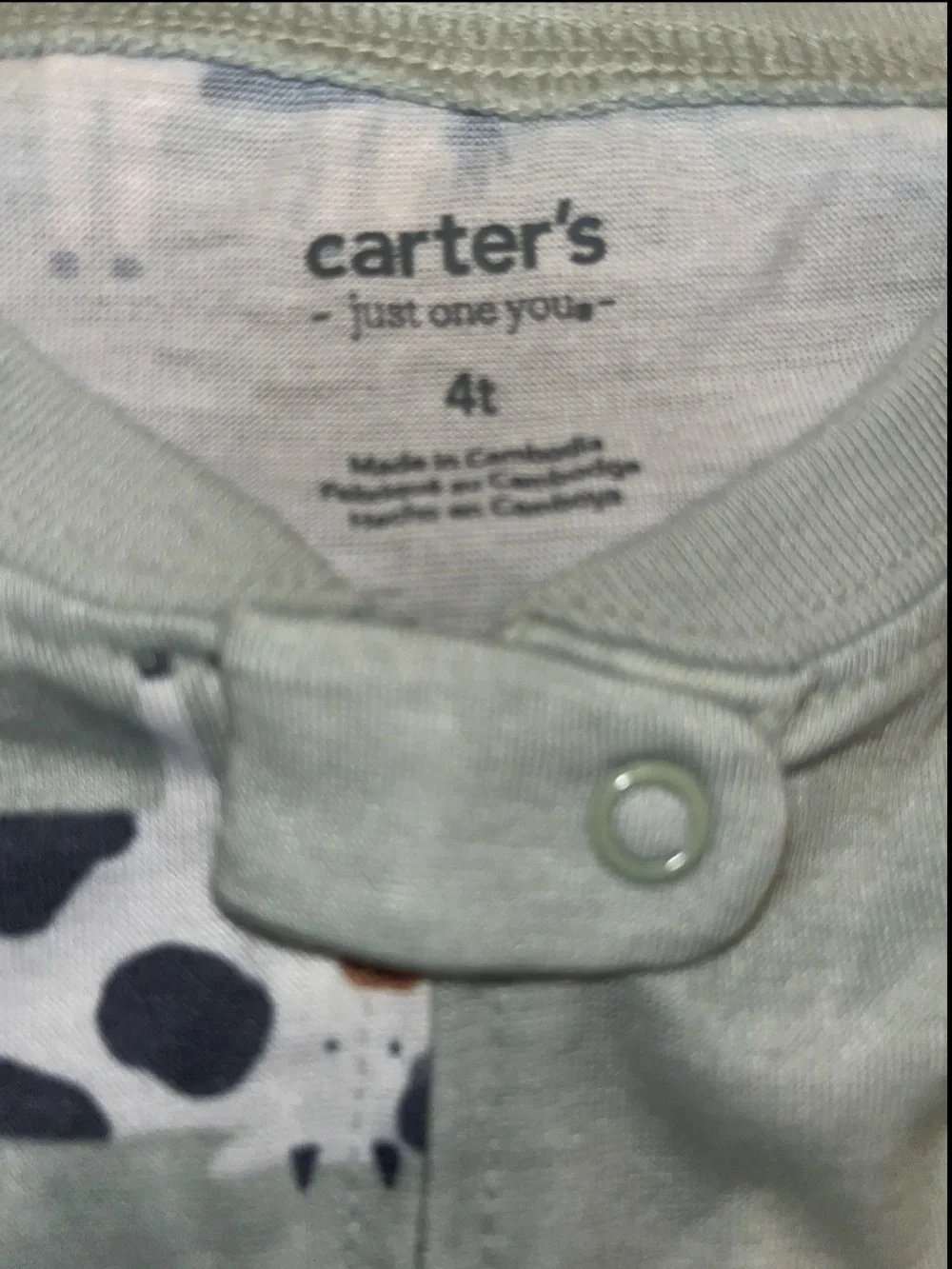 Mint Green COWS CLASSIC ZIPPER FITTED FOOTIE One-Piece for Toddlers 4T